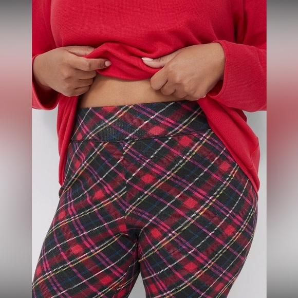 NWT Sleep by Cacique Lane Bryant Thermal Pajama Set Holiday Plaid - Picture 4 of 9
